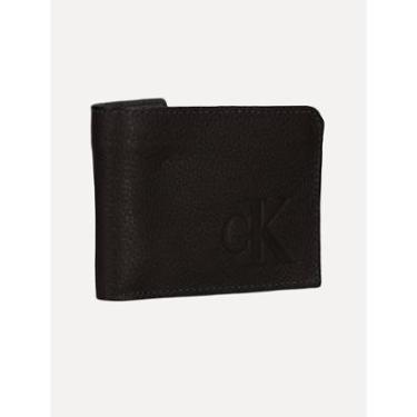 Imagem de Carteira Calvin Klein Jeans Couro CKJ Queima Logo Marrom Café-Masculino
