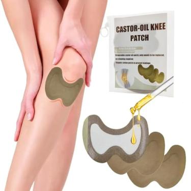 Imagem de Pacote de 20 peças de óleo de rícino para joelhos, especialmente projetado para joelhos, proporcionando um melhor ajuste, folha autoadesiva de algodão orgânico descartável, 13,2 x 9,4 cm, sem lavagem