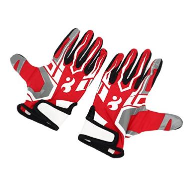 Imagem de Luvas de Futebol de Desempenho Aprimorado, Luvas de Futebol Amplamente Usadas de Alta Elasticidade para Beisebol (Vermelho S)