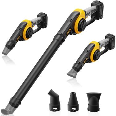 Imagem de HEINPRO Soprador de folhas sem fio compatível com bateria máxima de 20 V DEWALT (apenas ferramenta) sopradores elétricos pequenos de 200 MPH com modo de 3 velocidades, sopradores de folhas leves