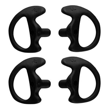 Imagem de KEYBLU Molde Auricular De Substituição Universal Para Rádio, Silicone Macio Inserção, Protetor Kits Áudio Tubo Bobina Bidirecional, Fone Ouvido Acústico Walkie Talkie (Preto, Grande, 2 Pares)