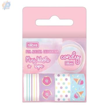 Imagem de Fita Adesiva Washi Tape Mini Com 5 Candy - Tilibra