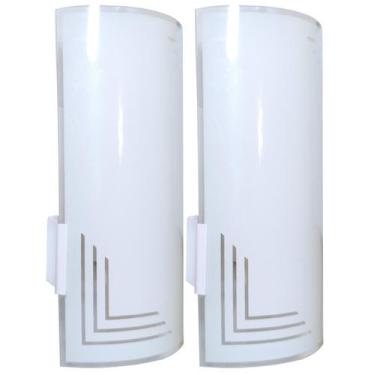 Imagem de Kit 2 Arandela Calha de Parede Com Vidro Pintado - CM GLASS - CLEIDE O