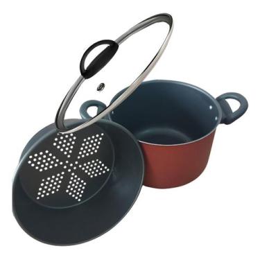 Imagem de Panela Multiuso Com Forma Antiaderente Cuscuz Legumes Vapor - RL, Verm