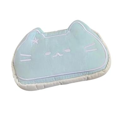 Imagem de ＫＬＫＣＭＳ Estojo de lápis de gato fofo, bolsa de maquiagem, cosméticos, material escolar macio, organizador de papelaria para crianças/adultos, estudantes, Azul Claro