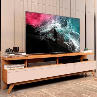 Imagem de Rack 1.8 Para Tvs Até 75 Polegadas 3 Gavetas Vivare Nature Off White