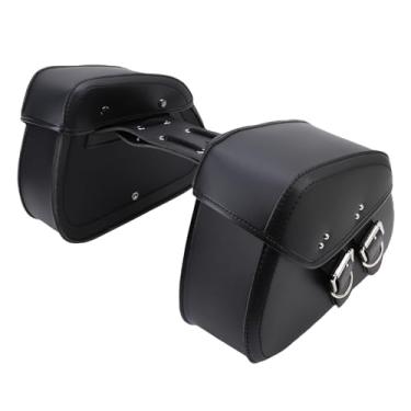 Imagem de Depisuta Alforjes de Motocicleta, 16L de Grande Capacidade PU Couro Impermeável Sacos de Armazenamento Lateral Com Corda Ajustável, Ajuste Universal para a Maioria das Motocicletas