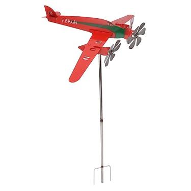 Imagem de ZJchao Aeronaves 3D Vone Vane Vane Metal Avião de Meteoril Palheta à Mão à Mão à Prova de Ferrugem para um Celeiro de Garagem para Pátio de Jardim Com Tinta Vermelha Anti-
