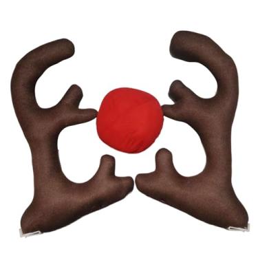 Imagem de Generic Kit de chifre de rena para carro, acessórios para veículos, ornamento, universal, decoração de Natal para caminhão, SUV, teto, grade frontal, van