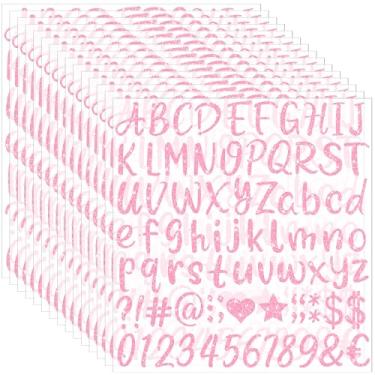 Imagem de 1215 pçs adesivos de letras glitter alfabeto adesivos autoadesivos à prova d'água pequenas letras ABC para tampa de formatura garrafas de água copo caixa de correio número scrapbooking artesanato