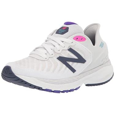 Imagem de New Balance Tênis de corrida infantil Fresh Foam 860 V11, Branco/violeta profunda, 10.5 Little Kid