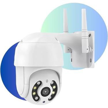 Imagem de Câmera de Segurança Inteligente Wifi Espiã com Monitoramento pelo Celular Ip Externa Prova d´água App Giratória com Audio