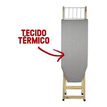 Imagem de Tabua de passar roupa com tecido térmico 2 regulagens de altura madeir