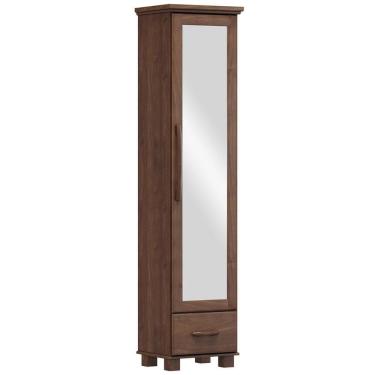 Imagem de Sapateira Vertical Multiuso Com Espelho 1 Porta 1 Gaveta Zahav F06 Café - Lyam Decor