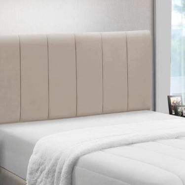 Imagem de Cabeceira Cama Box King Size Estofada Madeira Camila - D'Julia, Bege