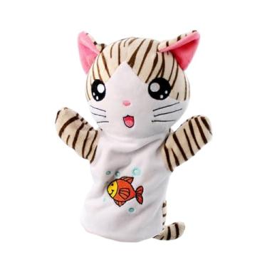 Imagem de Dynwave Fantoche de mão de pelúcia, animal adorável, brinquedo de pelúcia para ensino, gato, luva de luta para brincar, lembrancinhas de festa, exercício