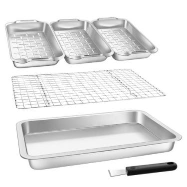 Imagem de Conjunto de cestos para churrasco VIKEYHOME de 6 peças em aço inoxidáv