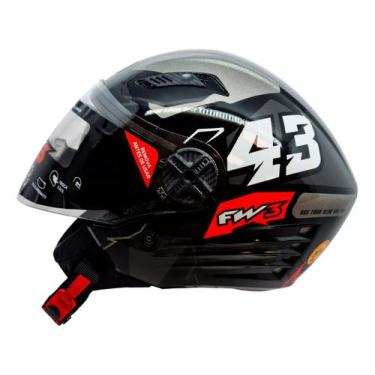 Imagem de Capacete Para Moto Aberto Fw3 X Open Up 43 Com Óculos Fume, 56, Grafit