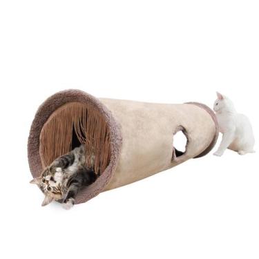 Imagem de Tubo de jogo dobrável Cat Tunnel Petest com brinquedos 35 cm x 9,7 cm