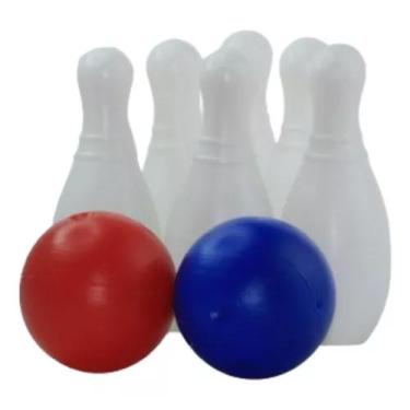 Imagem de Jogo Super Boliche Divertido Infantil Liso 6 Pinos + 2 Bolas - Trends