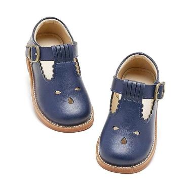 Imagem de Otter MOMO Sapato social infantil Mary Jane sem cadarço para meninas, D757-azul, 17