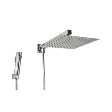 Imagem de Ducha Inox 304 25x25 cm c/ Desviador e Ducha de Mão em ABS - AMG Metai