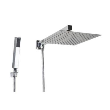 Imagem de Ducha Inox 304 25x25 cm c/ Chuveirinho de Mão em ABS com Trava - AMG M