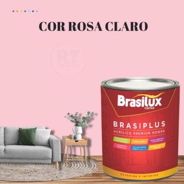 Imagem de Tinta De Parede Rosa Bebê 800ml Brasiplus Acrílica Fosca - BRASILUX, R