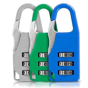 Imagem de Mini Cadeado Segredo 3Un Malas E Bolsas Colorido Seguro Top - Afastore