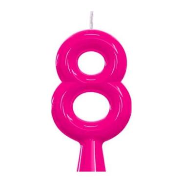 Imagem de Vela De Aniversário Número Neon Rosa - PartiuFesta