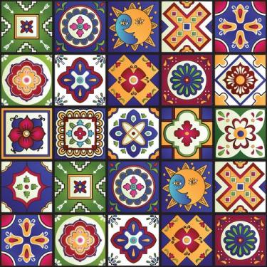 Imagem de Adesivo de Azulejo Cozinha Mexicano 20x20cm 12un - Quartinhos