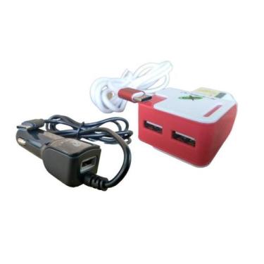 Imagem de Kit Carregador Rápido Veicular+Parede+Cabo Usb C - X-cell