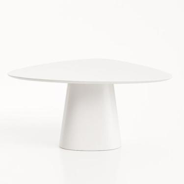 Imagem de Mesa de Jantar Cone Orgânica Tríon Redonda 100x103 cm Laca Branca - Li