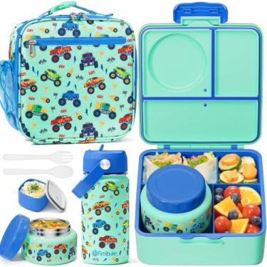 Imagem de Lancheira Fimibuke Kids Bento com garrafa térmica de 250 ml, lancheira
