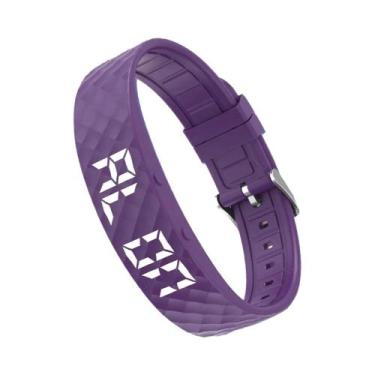 Imagem de Pulseira Inteligente LED À Prova D'água, Pedômetro Digital, Lembrete D