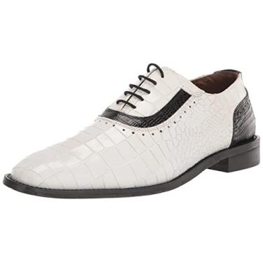 Imagem de STACY ADAMS Sapato Oxford masculino Riccardi com cadarço, Preto/branco, 9 Wide