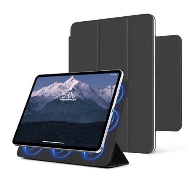 Imagem de KVTVOU Capa magnética para iPad 10ª geração (10,9 polegadas, versão 2022), Smart Folio Magnetic Back – Capa de rebote com três dobras, corpo fino e leve e despertar/hibernar automático para iPad 10ª