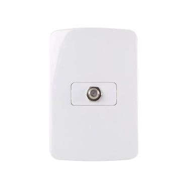 Imagem de Tomada Antena De Tv Margirius B3 Para Cabo Coaxial Com Placa 4x2 Branca