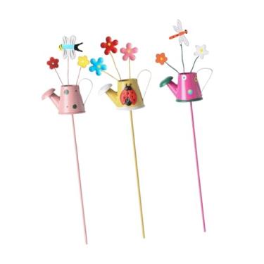 Imagem de Generic 3 peças de decorações de estacas de jardim, enfeites criativos, fofos e versáteis para vasos de plantas, estacas de flores para pomares, festas, Regador