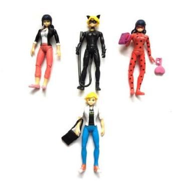 Imagem de Conjunto de bonecos Miraculous Ladybug 4 caracteres articulados de 15 