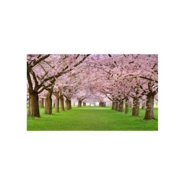 Imagem de Painel de Lona Caminho Verde Florido 3D - Fabrika de Festa, 150x100cm