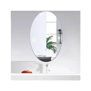 Imagem de Pacote de espelhos com 2 adesivos decorativos ovais de 30 cm x 20 cm L
