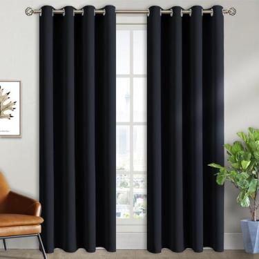 Imagem de Cortinas Blackout BGment Black 213x213cm com isolamento térmico