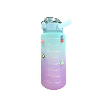 Imagem de Garrafa de água 2L Blue Gradient com marcador de tempo Motivational Ph