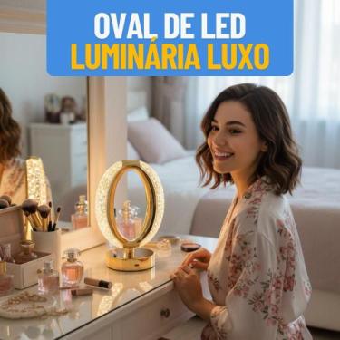 Imagem de Luminária de Mesa LED Sem Fio Premium  Abajur de Luxo com 3 Cores  Des