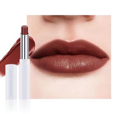 Imagem de HHLTOH 1 batom hidratante labial matizado – protetor labial fosco hidratante à prova d'água para mulheres, cor natural cremosa para lábios secos, acabamento fosco macio com aroma sutil (#05 Deep