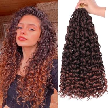 Imagem de Datanala GoGo Curl Cabelo de crochê 45,72 cm ondulado de água com 8 pacotes de extensões sintéticas longas para mulheres (T350, 45.7 cm (8 pacotes))