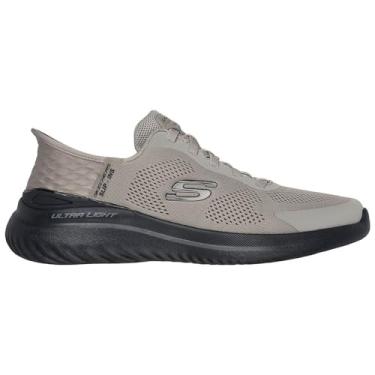 Imagem de Skechers Bounder masculino surgiu 2.0 EMERGED, borda preta sintética de malha taupe, 40 EU
