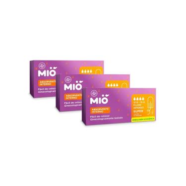 Imagem de Kit 3 Absorvente Interno Mió Super Fluxo Intenso 16 Unidades
