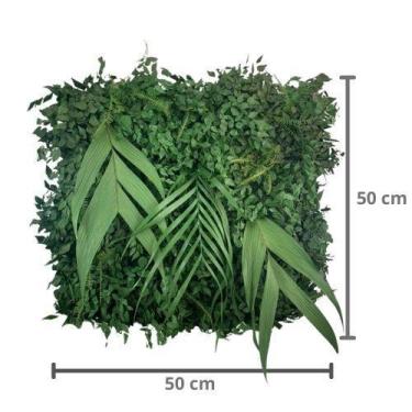 Imagem de Placa para Jardim Vertical Natural Variado Preservado 50x50 - Tem Flor